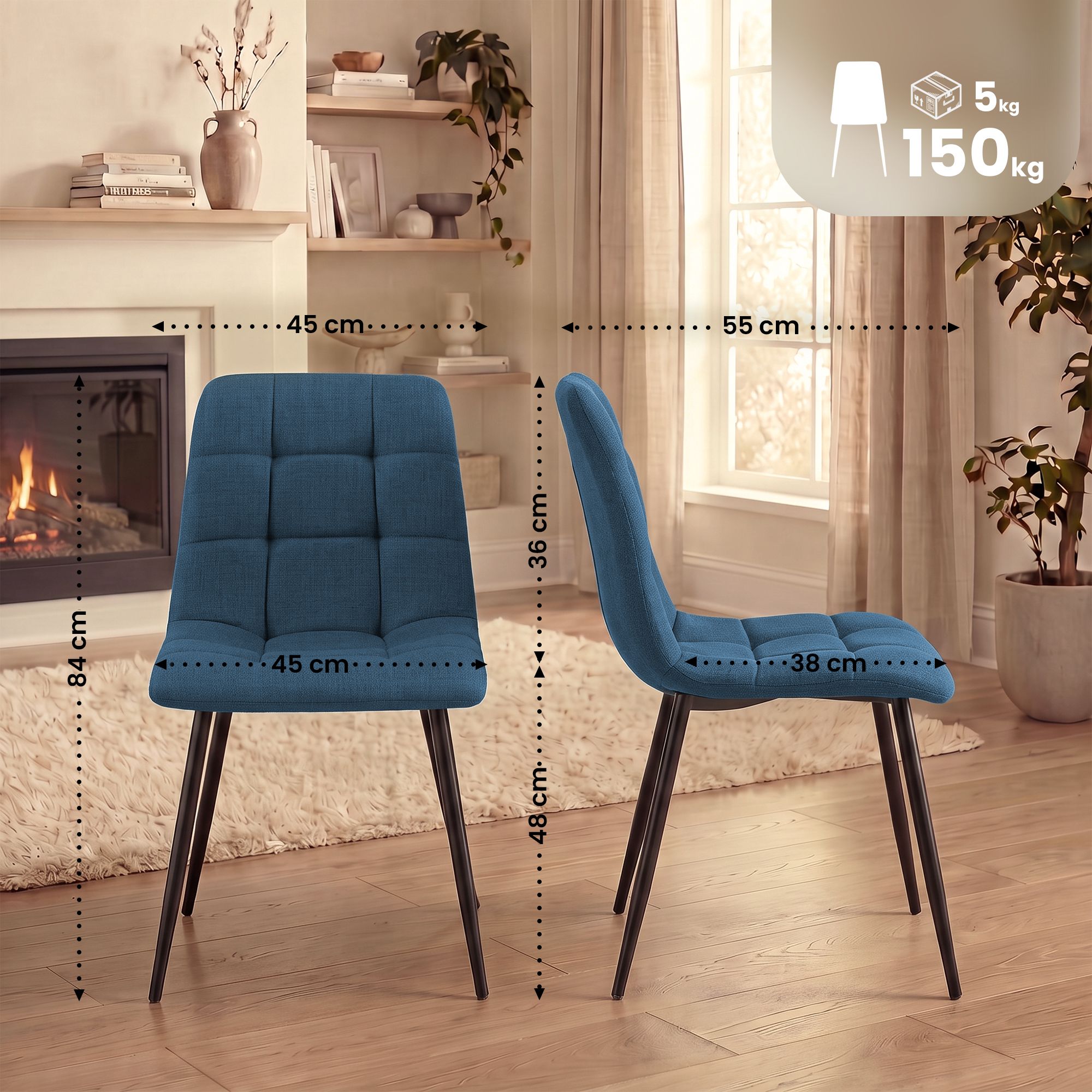 Set de 2 sillas de comedor Tilde