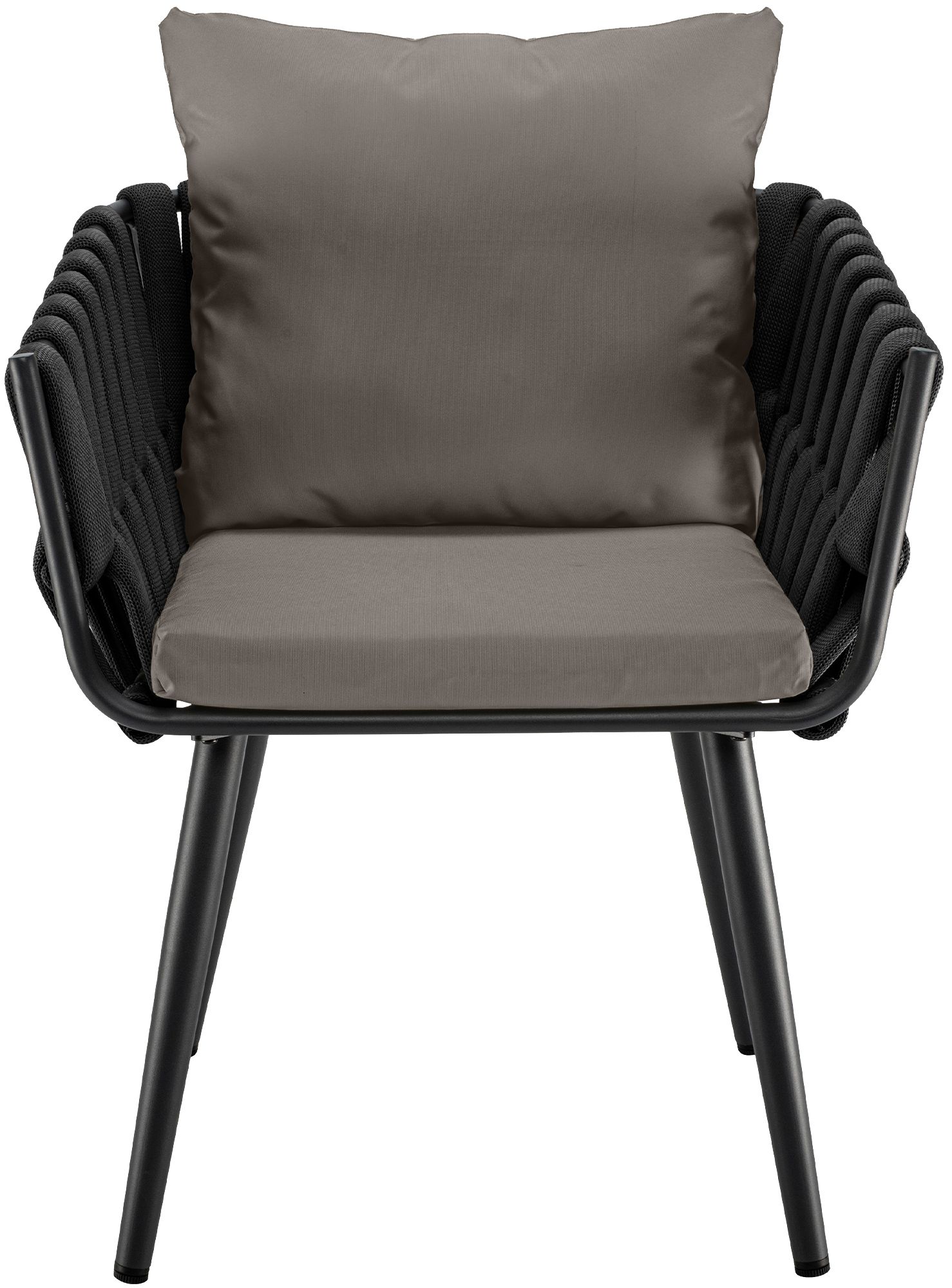 Silla de jardín Lombardia antracita con cojín de asiento