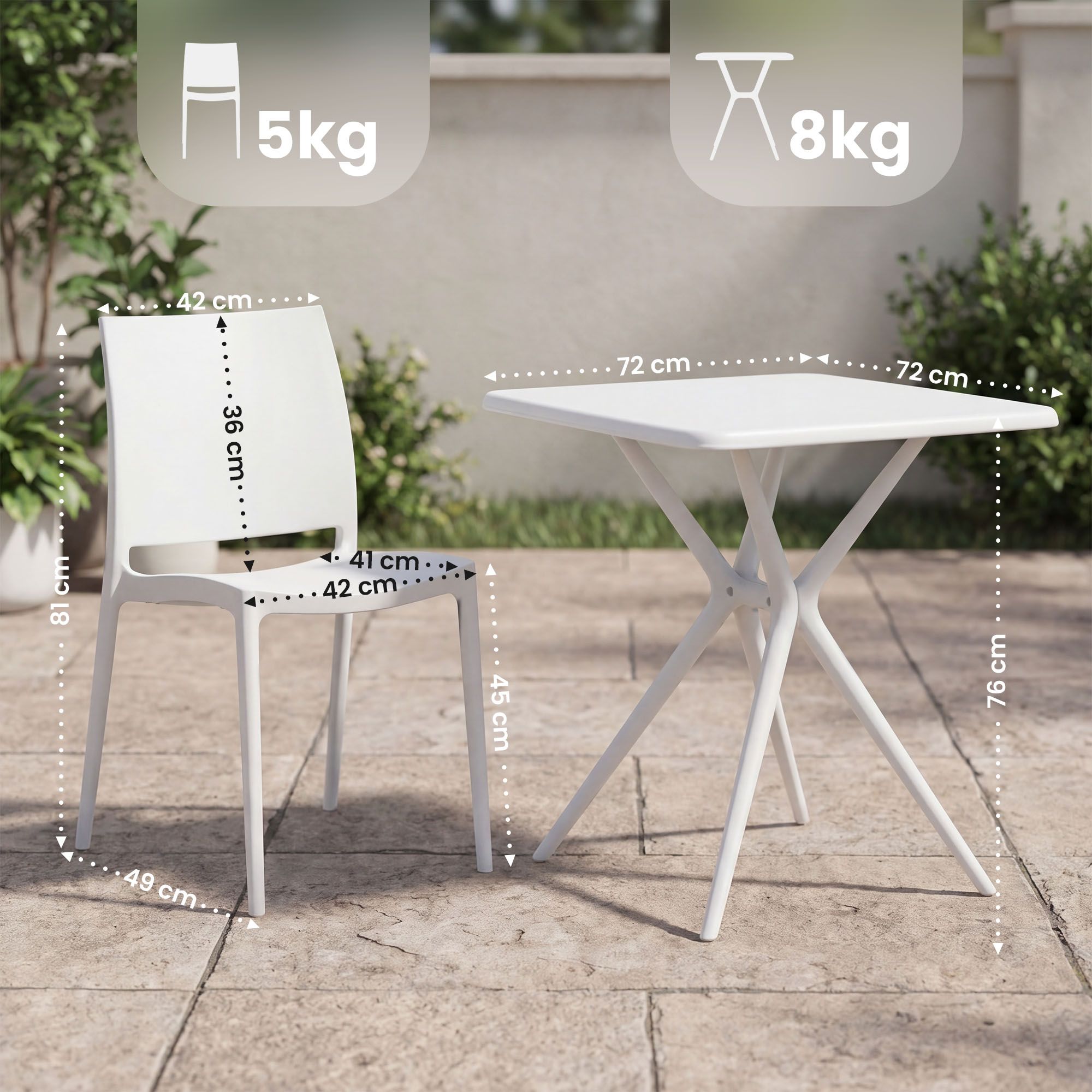 Conjunto de muebles de jardin Amino con 2 sillas