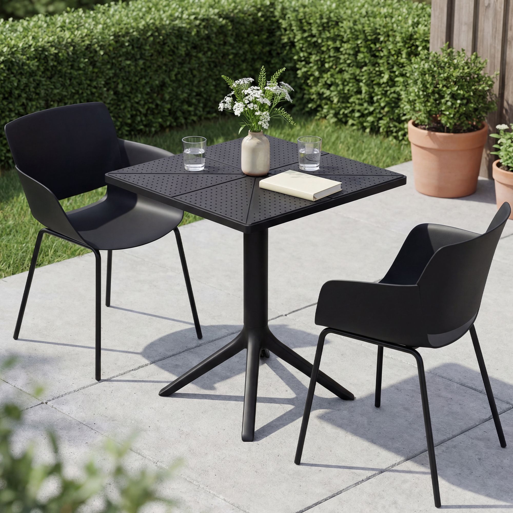 Conjunto de muebles de jardin Norva con 2 sillas