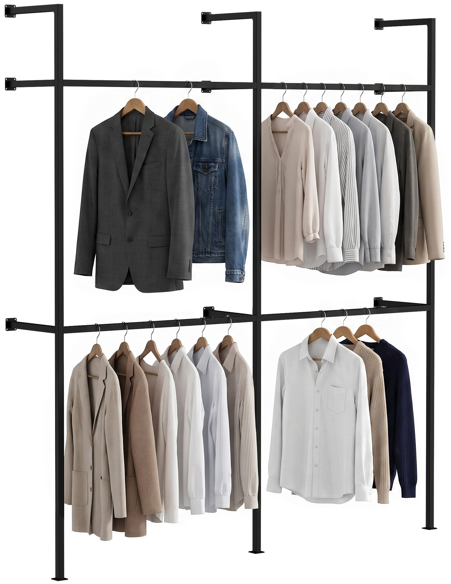 Perchero de pared Arundel, negro