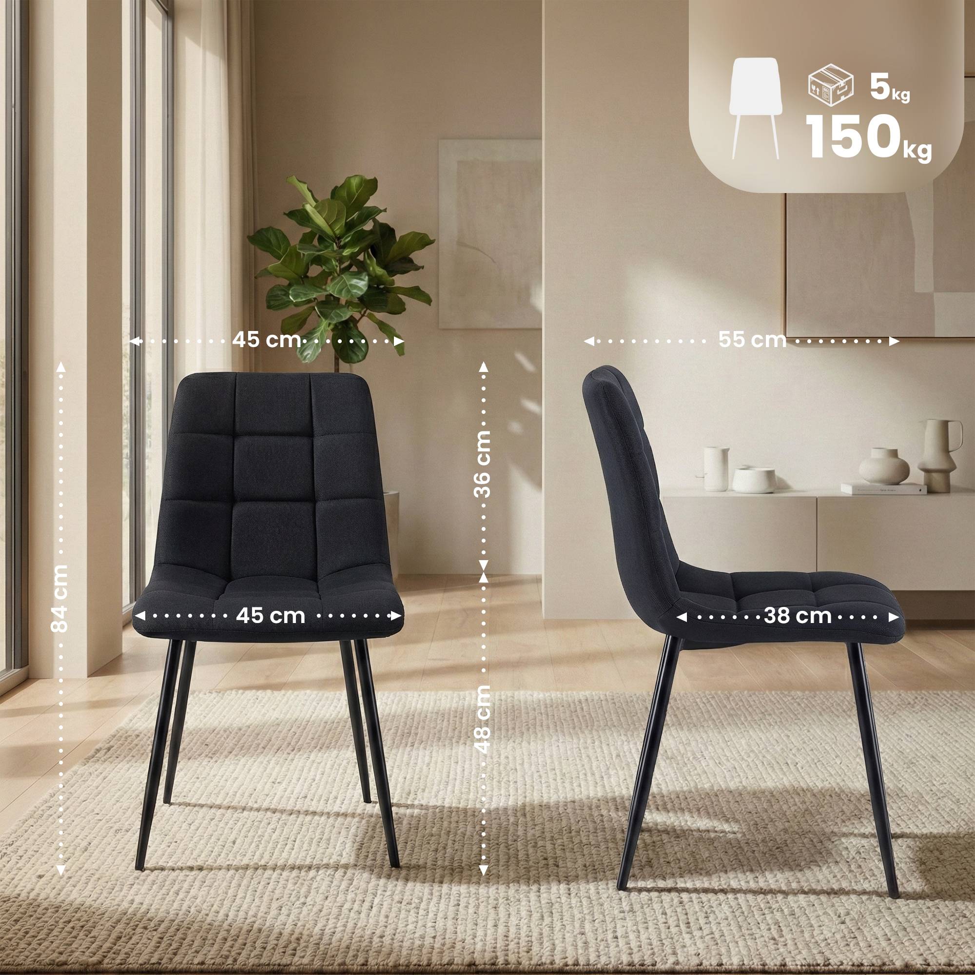 Silla de comedor Antibes de tela