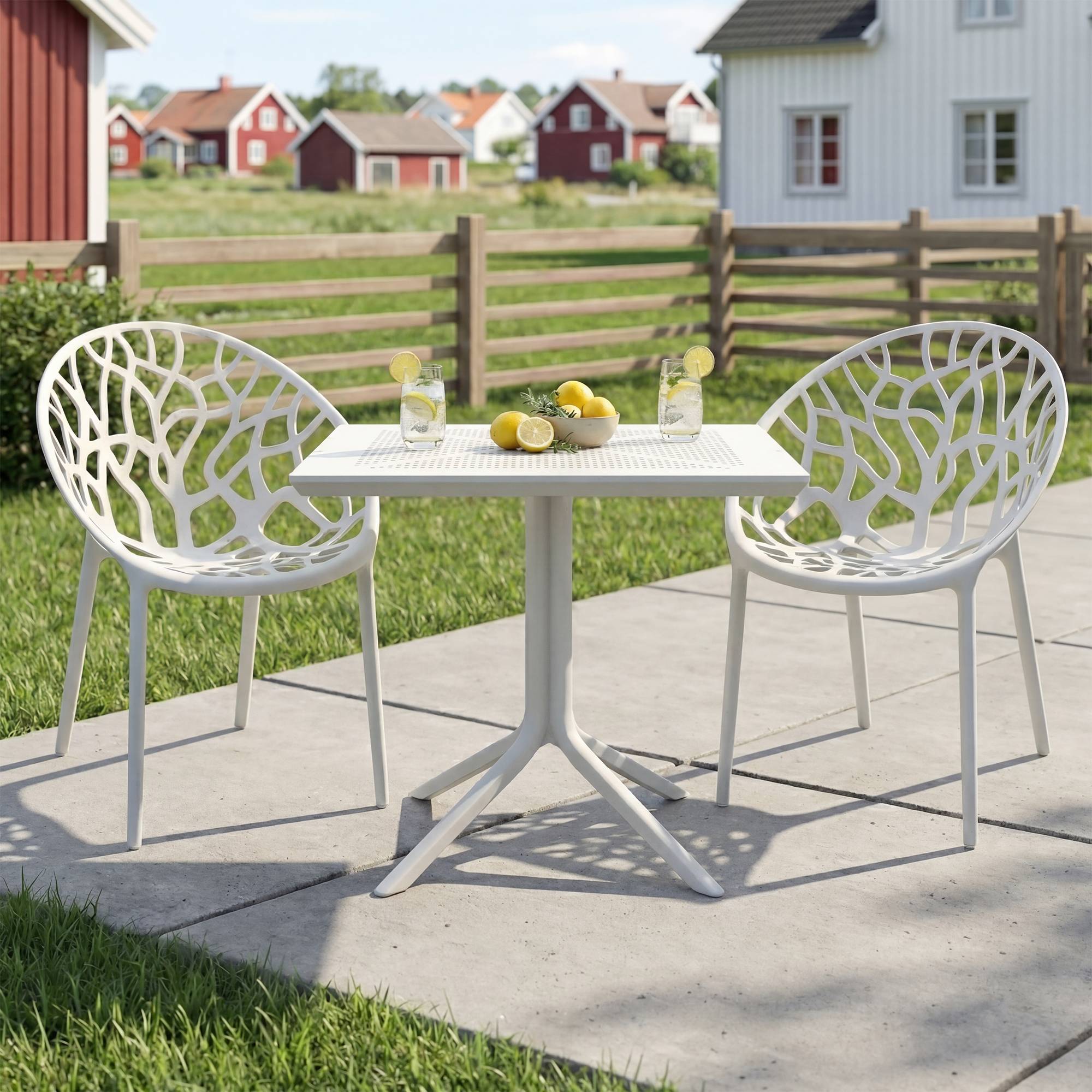 Conjunto de muebles de jardín Avara con 2 sillas