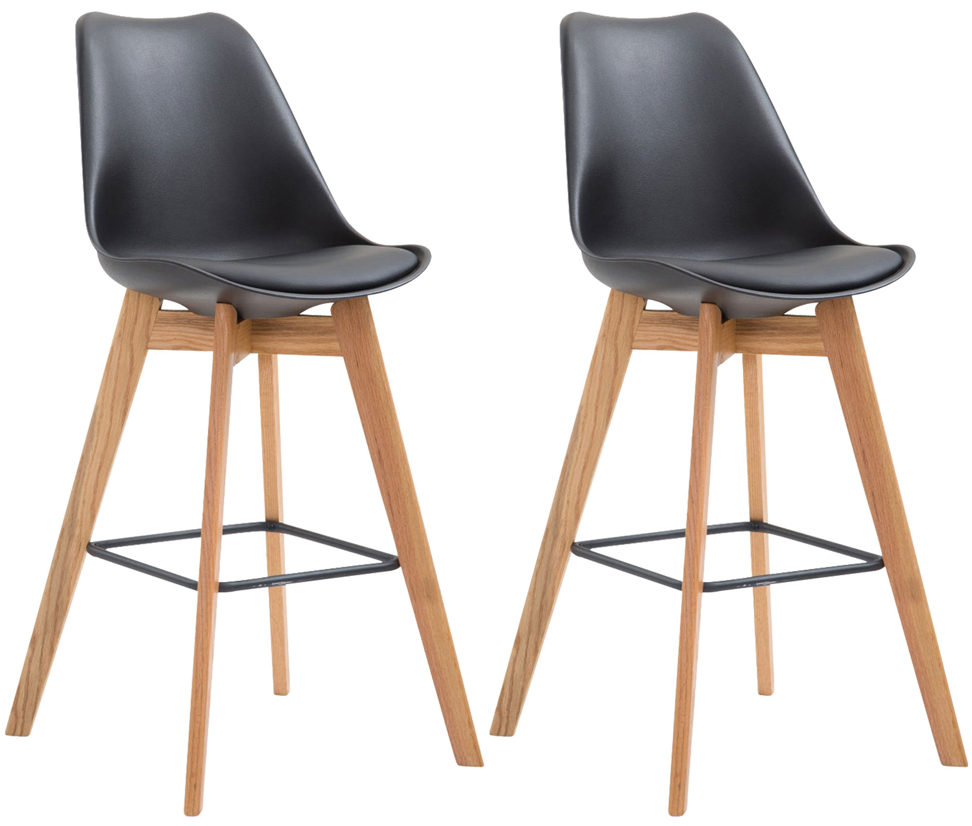 Set De 2 Taburetes De Bar Metz Con Asiento En Polipropileno