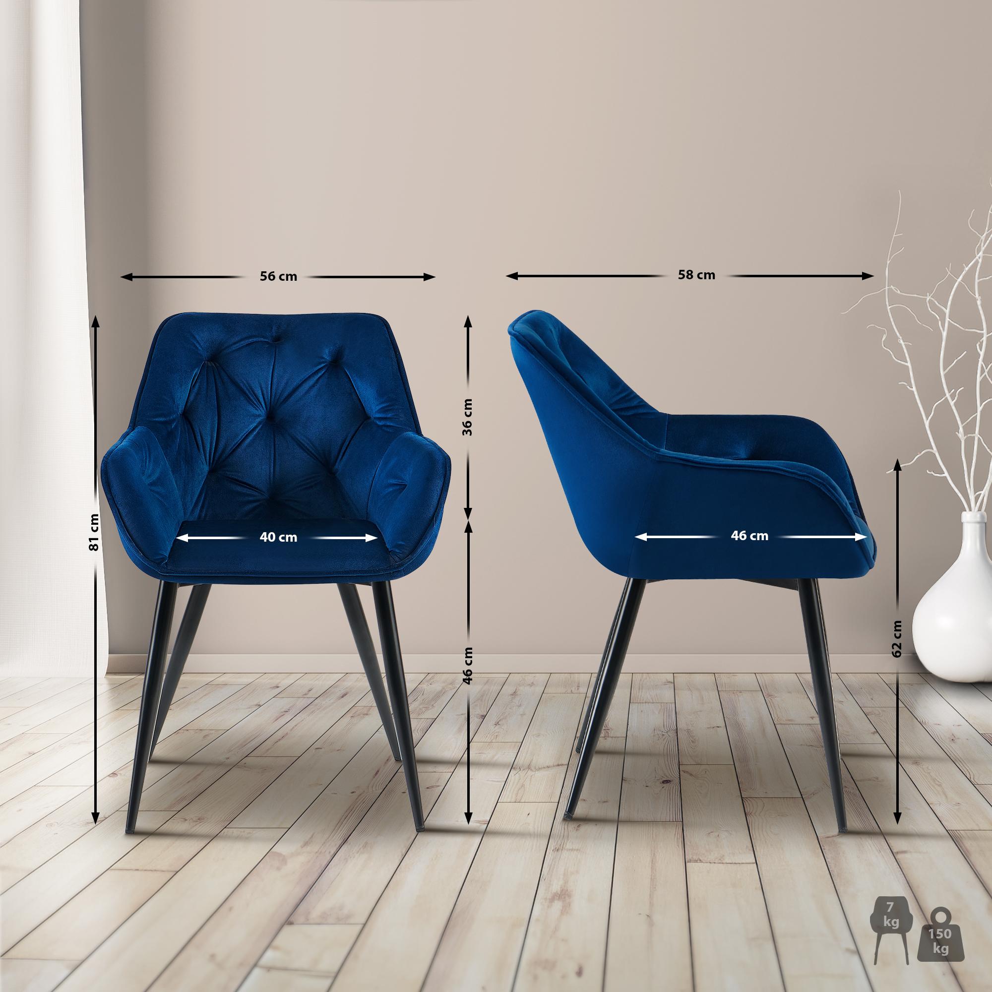 Silla de comedor Cassis con funda de terciopelo