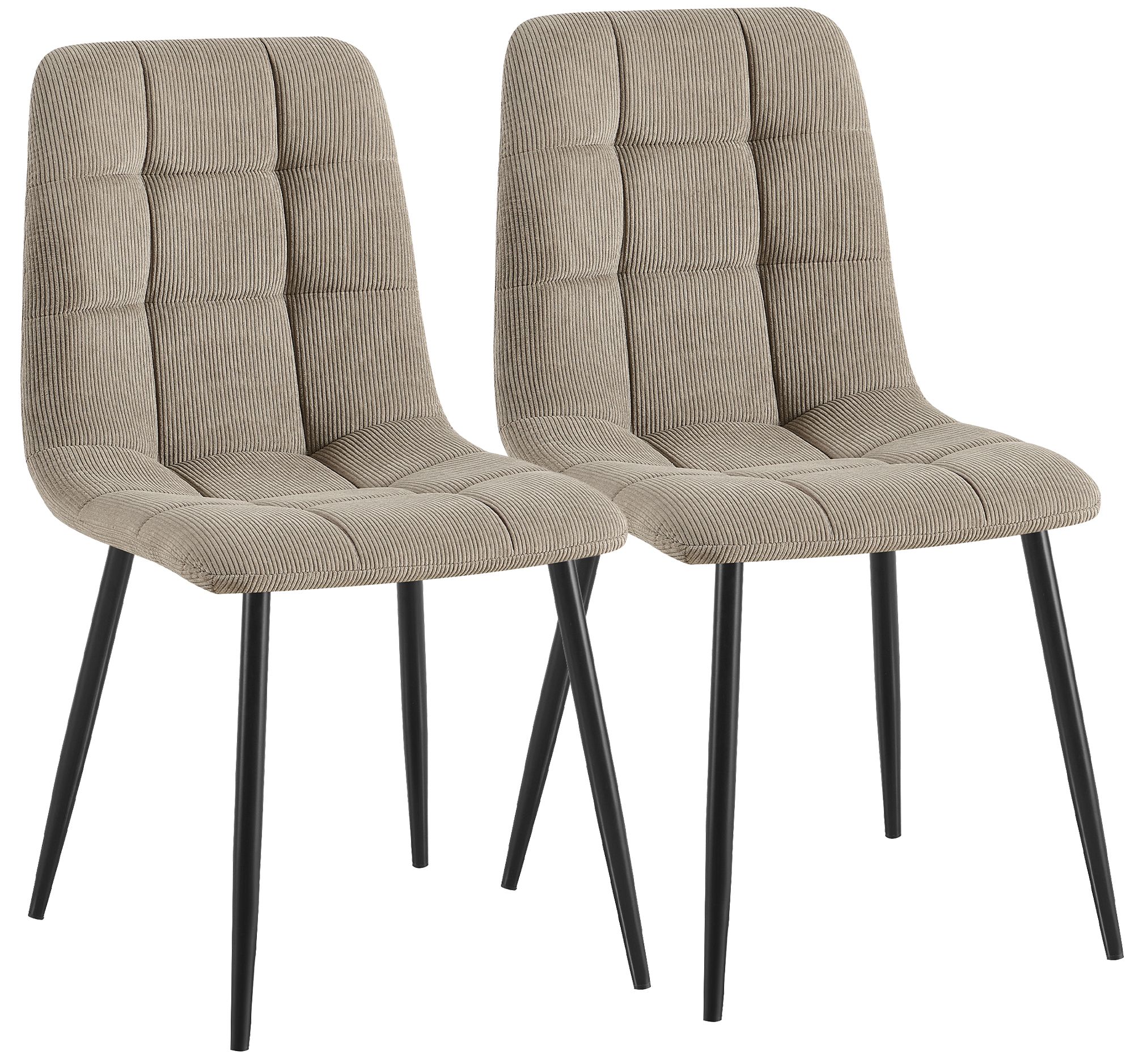 Set de 2 sillas de comedor Antibes de pana