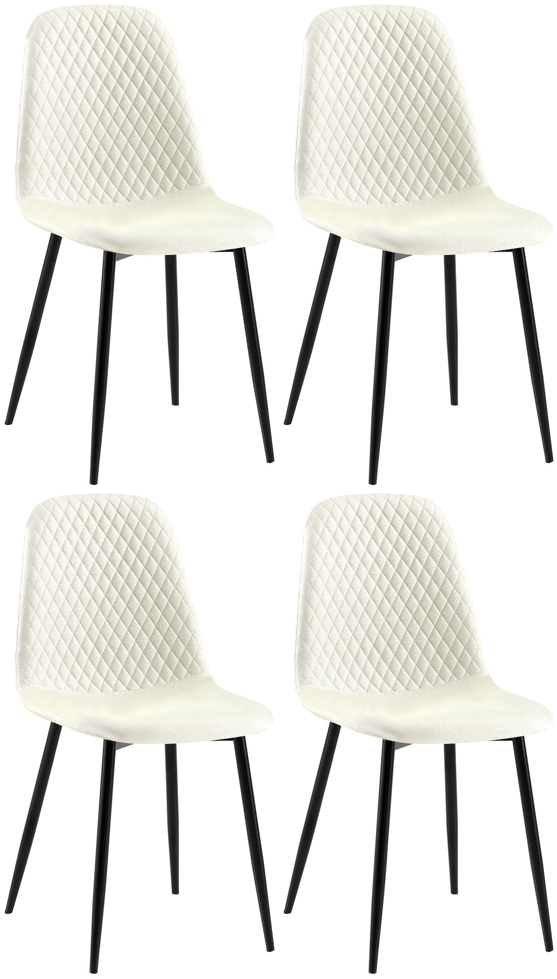 Set de 4 sillas de comedor Giverny en tela o terciopelo