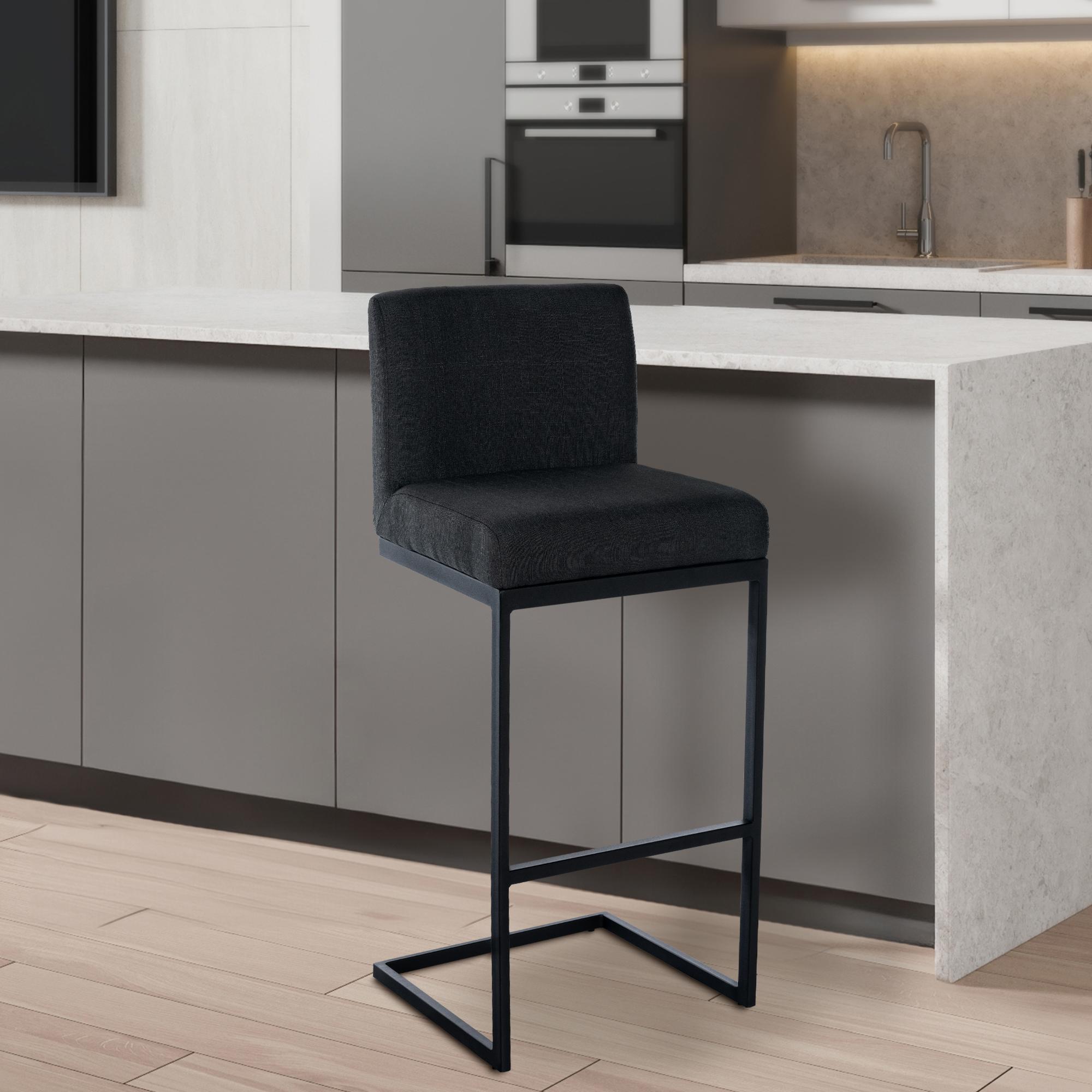 Taburete de bar de tela Hopewell