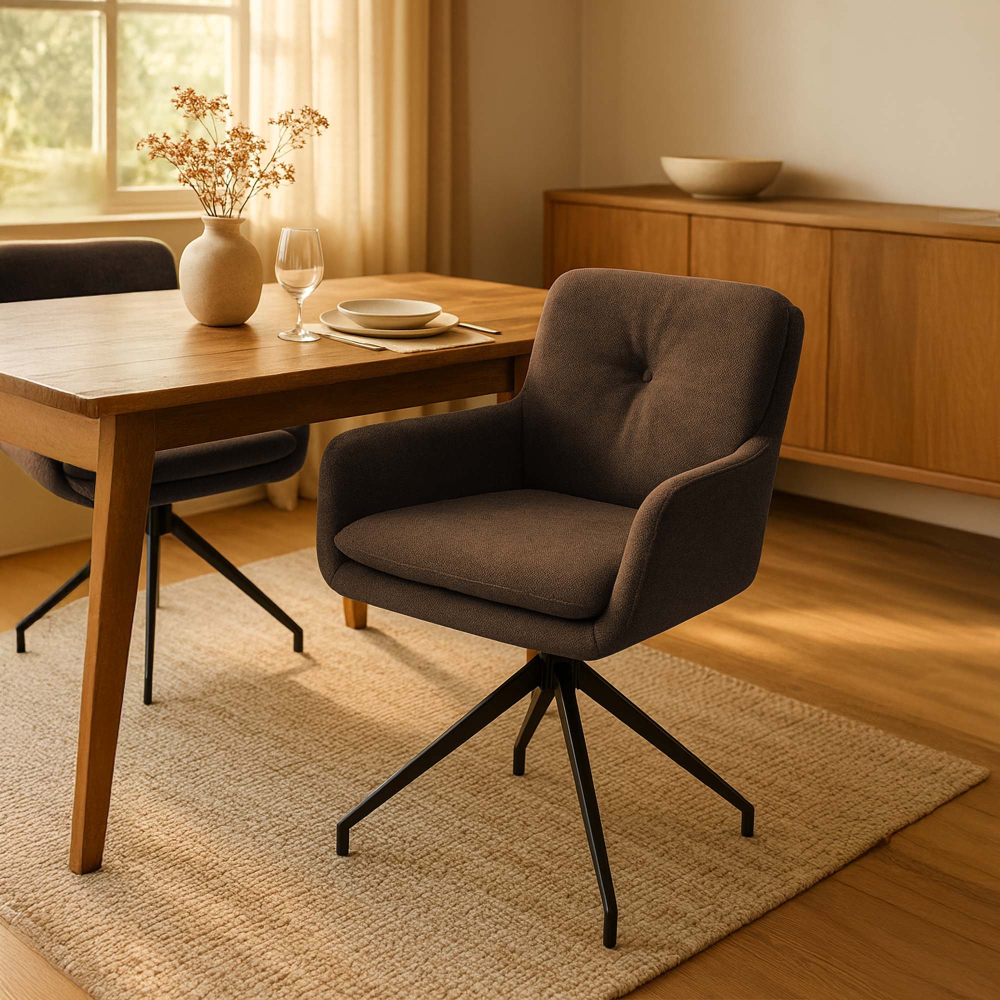 Silla de comedor Pickett tela