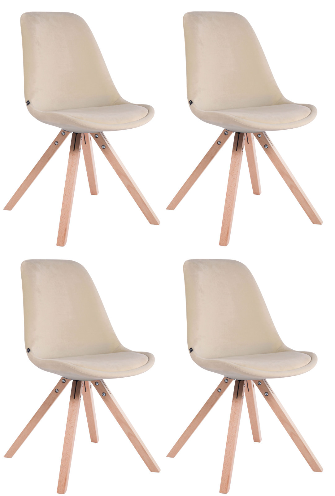 Set de 4 sillas Toulouse Square en terciopelo