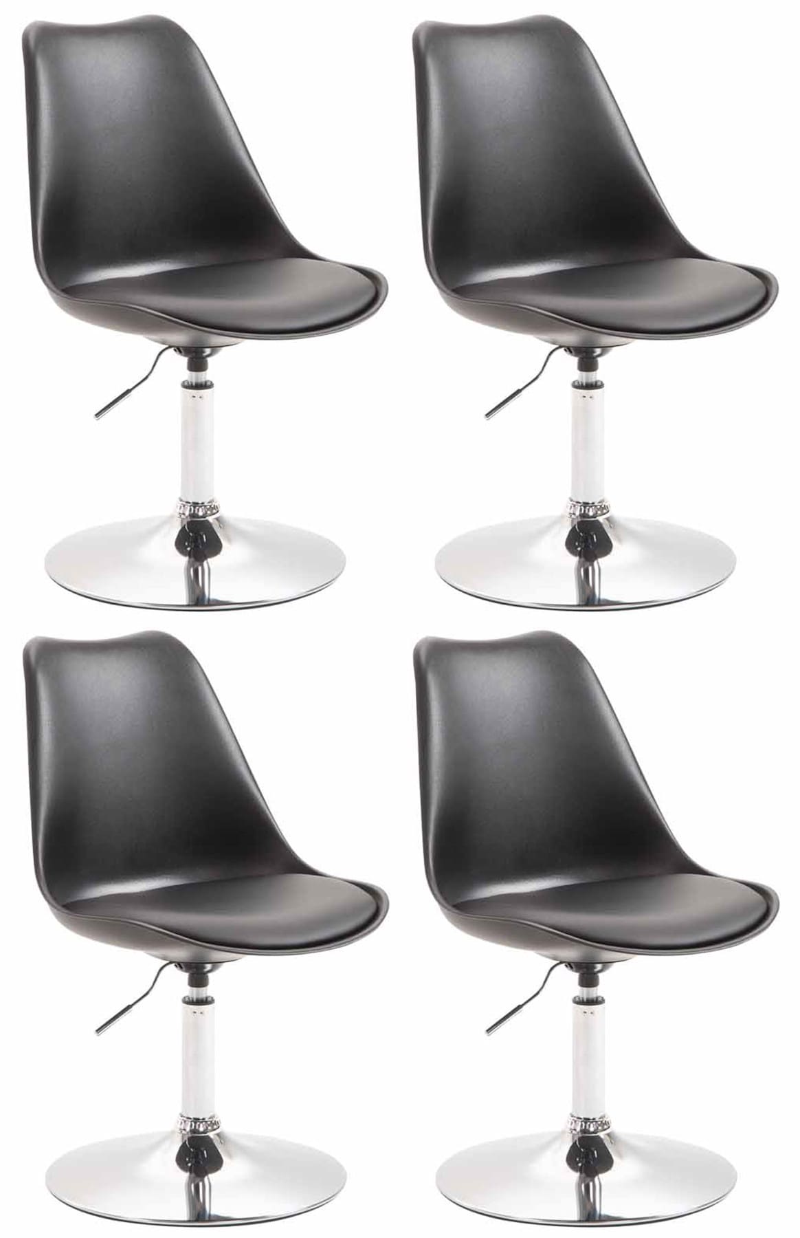 Set de 4 sillas de comedor Maverick con pie de trompeta