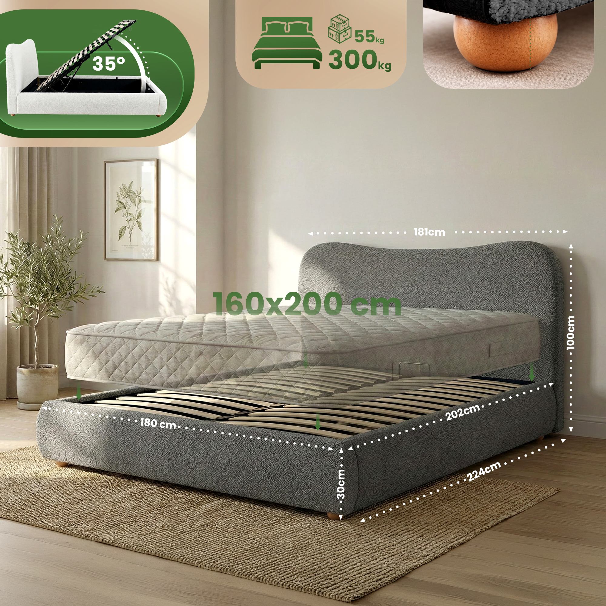 Cama Tapizada Maido
