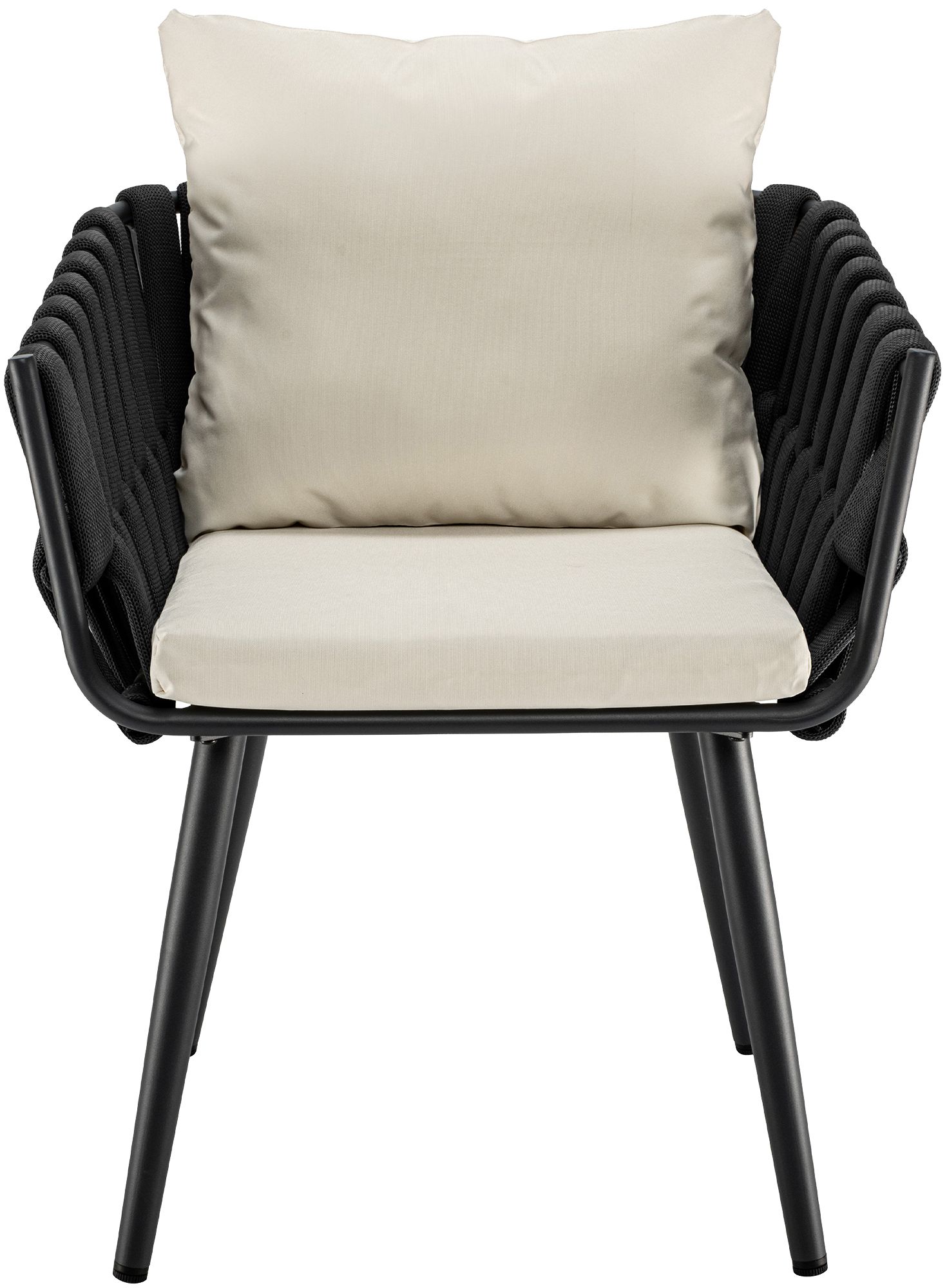 Silla de jardín Lombardia antracita con cojín de asiento