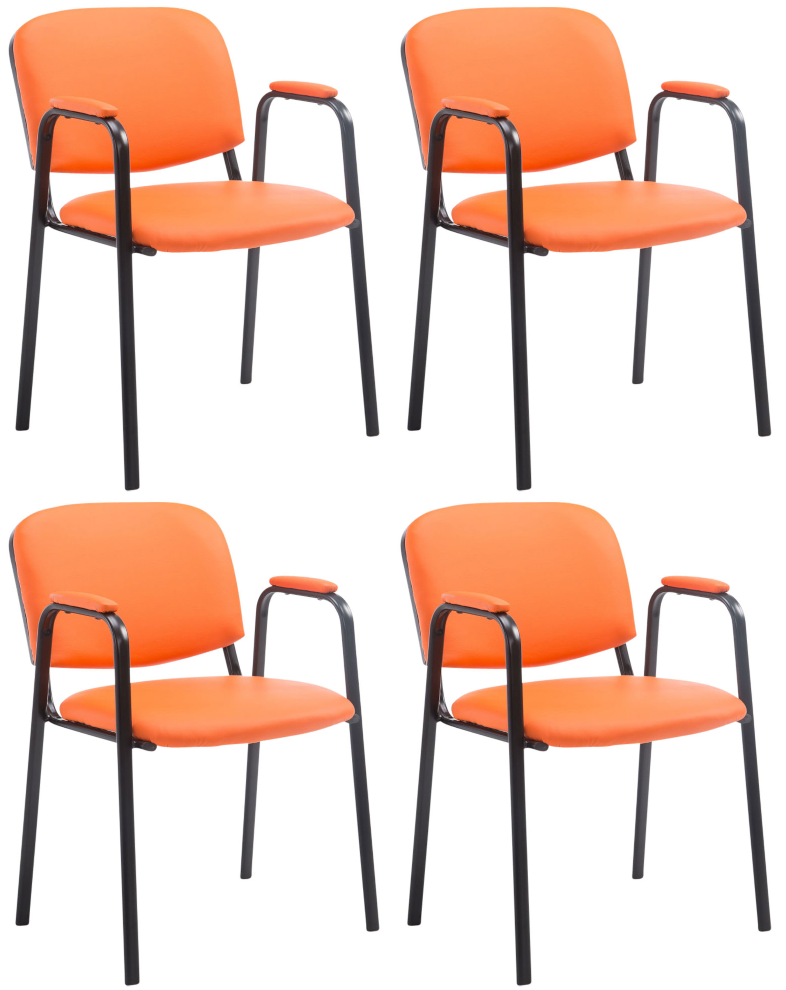 Set de 4 sillas apilables Ken Pro de piel sintética