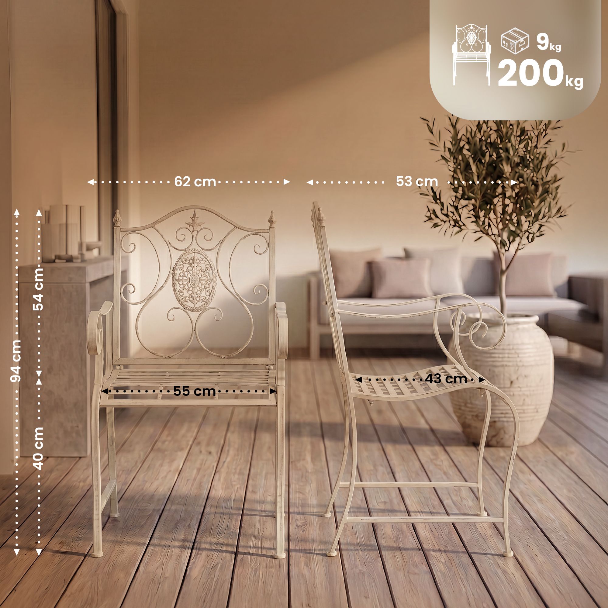 Set de 2 sillas de jardín Punjab