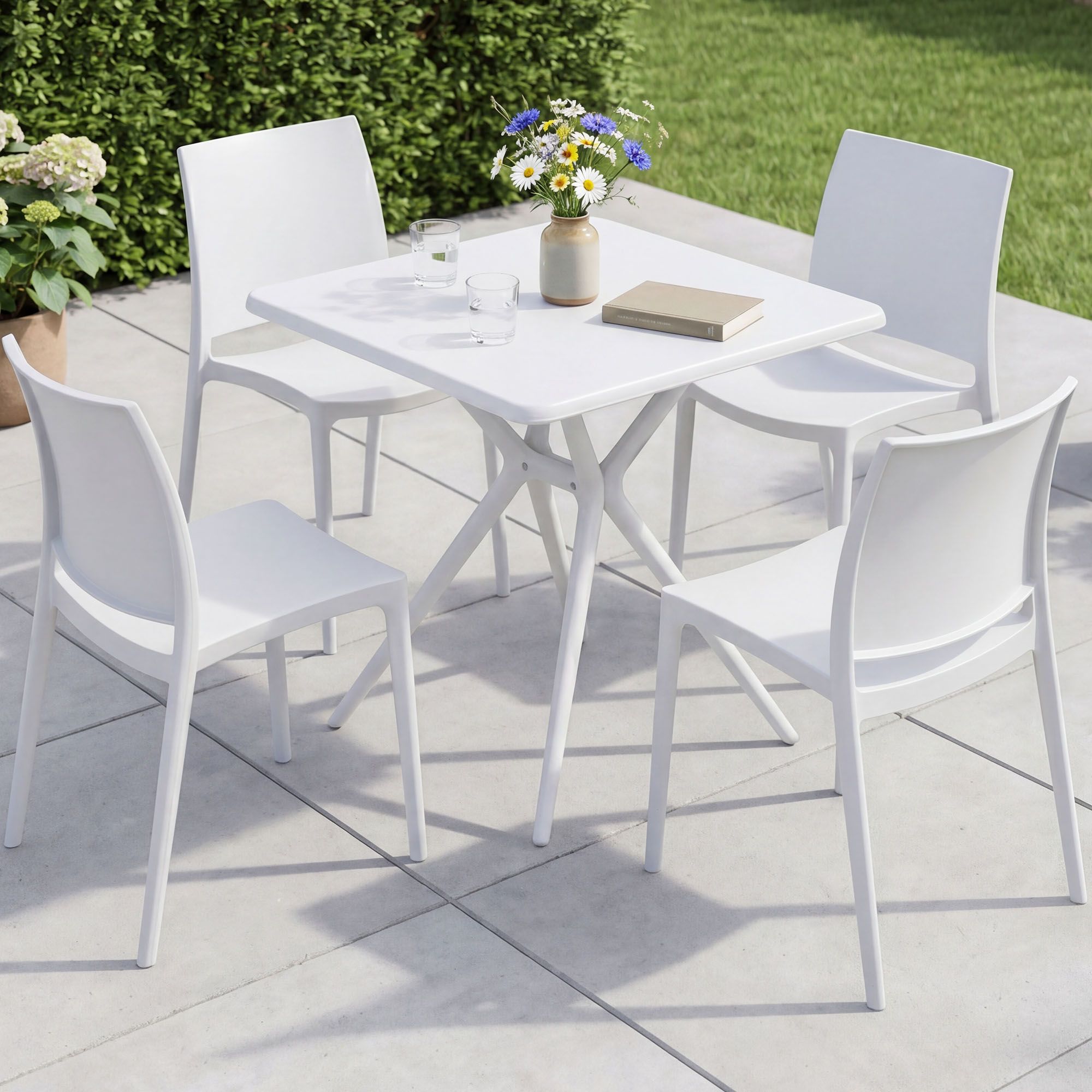 Conjunto de Muebles de Jardín Amino con 4 Sillas
