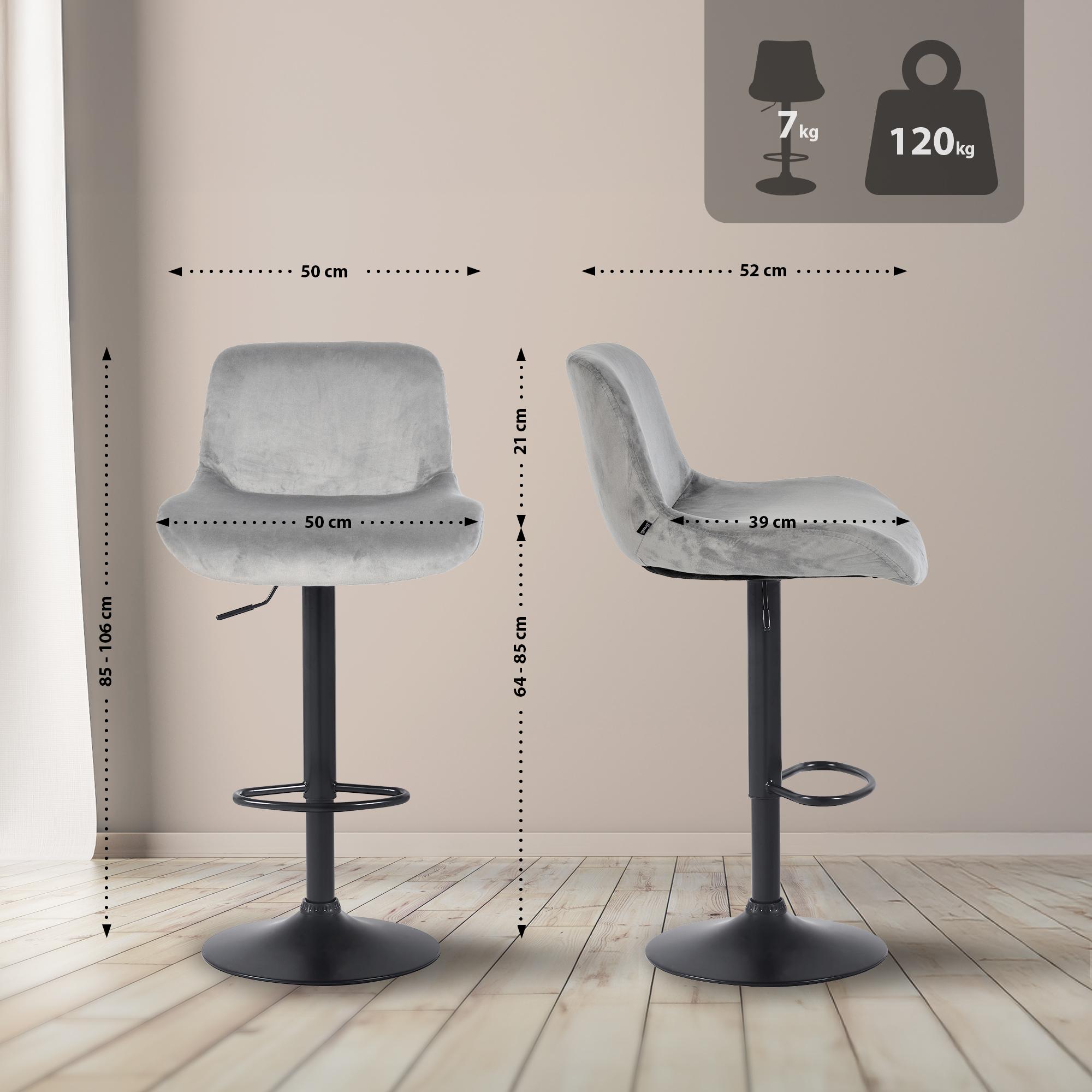 Lote de 2 taburetes de bar Solon negro
