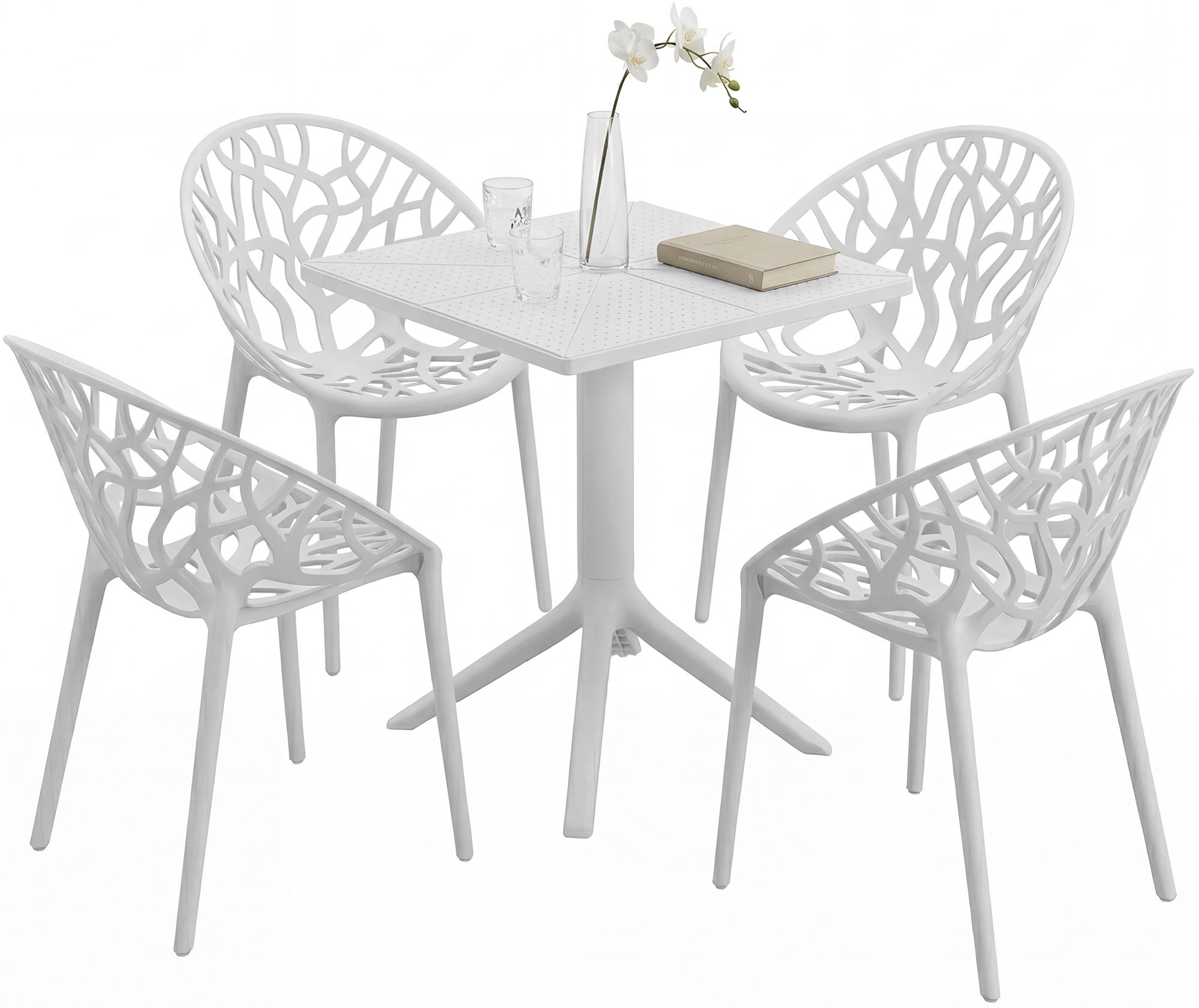 Conjunto de muebles de jardin Neriva con 4 sillas