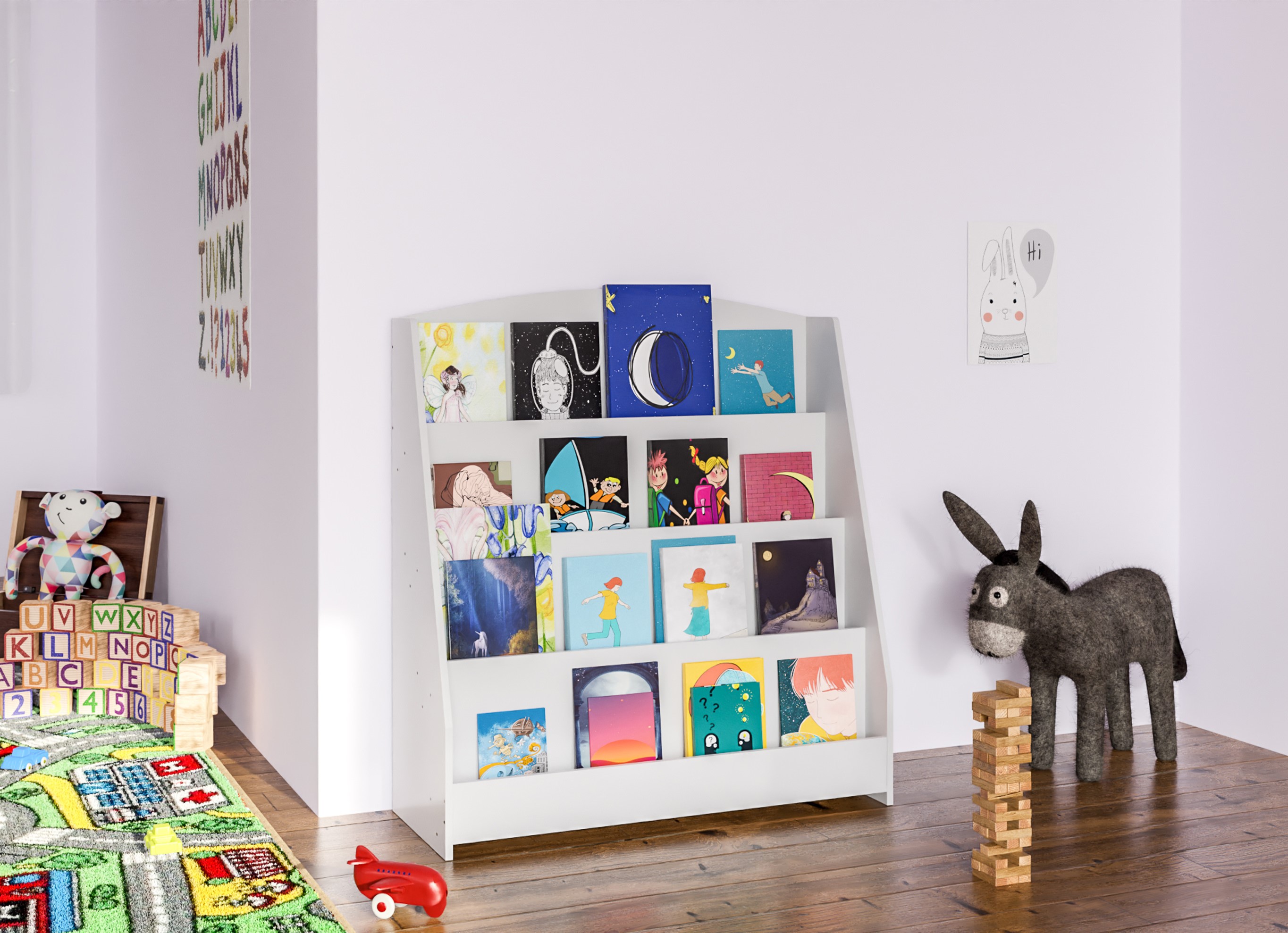 Librería Melfa de madera con 4 estantes