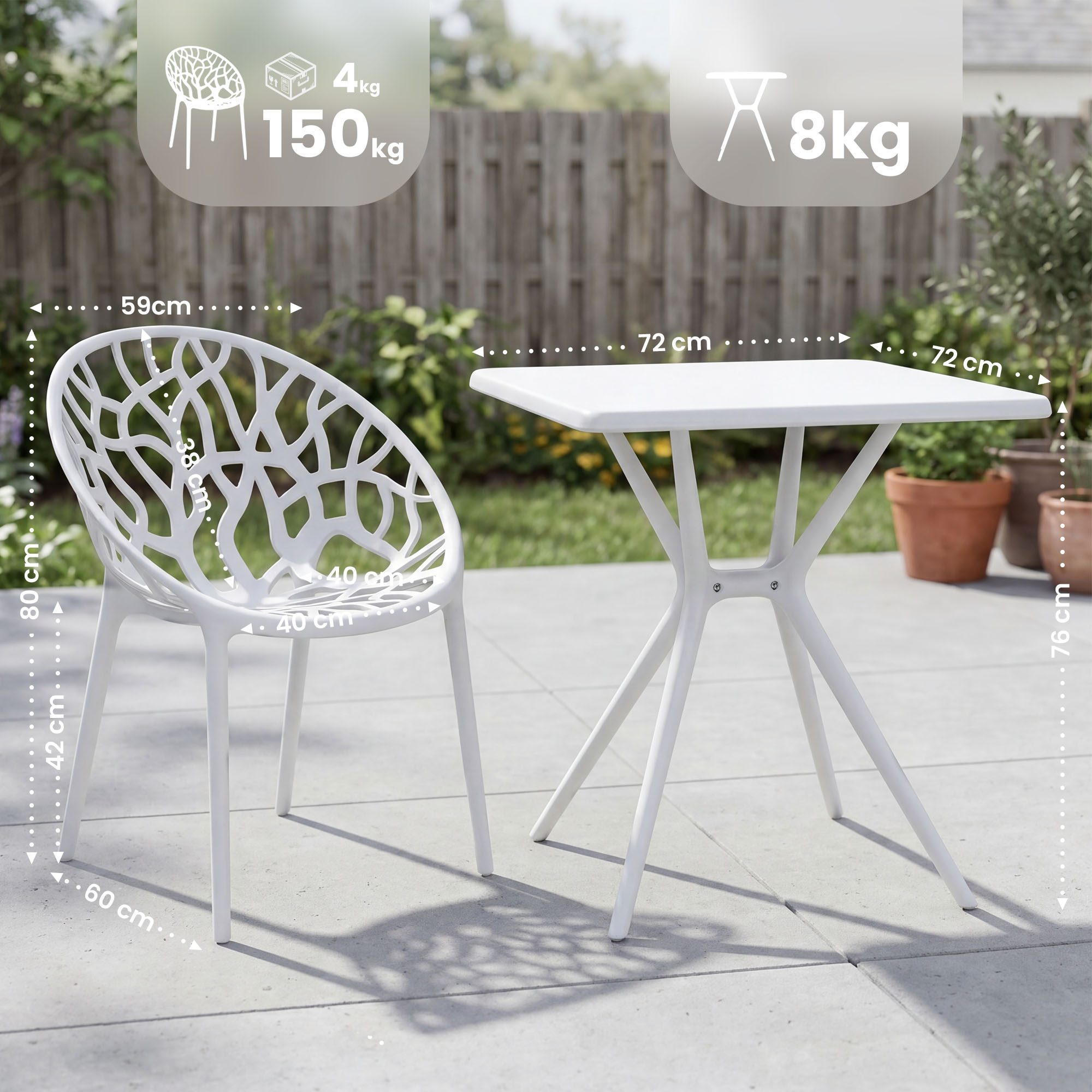 Set de muebles de jardin Lumera con 2 sillas