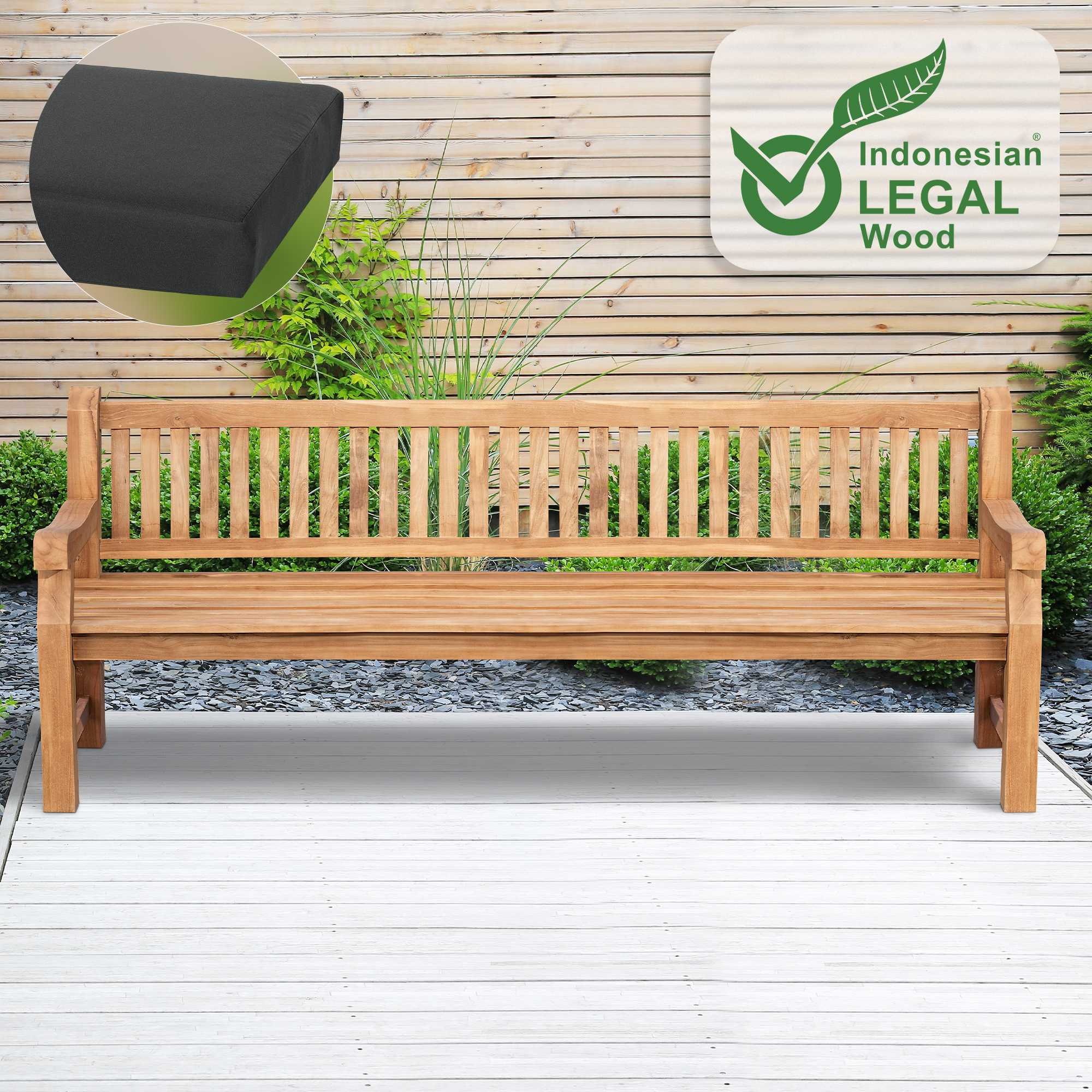Banco de Jardin de Teca Daxon con Cojin de Asiento