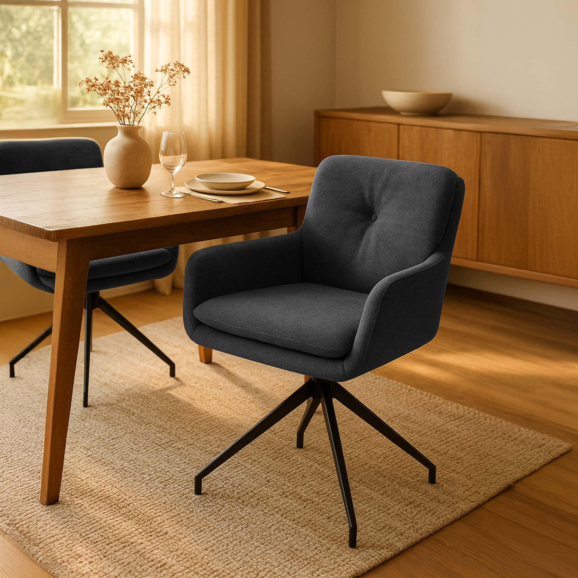 Silla de comedor Pickett tela